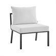 Modway Riverside 3-Piece Outdoor Patio Aluminum Sectional Sofa in Gray/White