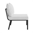 Modway Riverside 3-Piece Outdoor Patio Aluminum Sectional Sofa in Gray/White