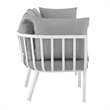 Modway Riverside 3-Piece Outdoor Patio Aluminum Sectional Sofa in White/Gray