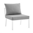 Modway Riverside 3-Piece Outdoor Patio Aluminum Sectional Sofa in White/Gray