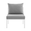 Modway Riverside 3-Piece Outdoor Patio Aluminum Sectional Sofa in White/Gray