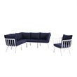 Modway Riverside 6-Piece Outdoor Patio Aluminum Set - White/Navy