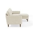 Modway Revive Upholstered Fabric Right or Left Sectional Sofa in Beige