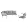 Modway Riverside 5-Piece Outdoor Patio Aluminum Set - White and Gray