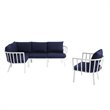 Modway Riverside 5-Piece Outdoor Patio Aluminum Set - White and Navy