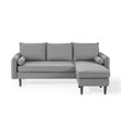 Modway Revive Upholstered Fabric Right or Left Sectional Sofa in Light Gray