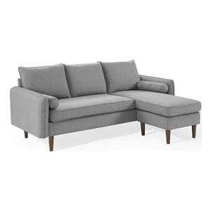 Modway Revive Upholstered Fabric Right or Left Sectional Sofa in Light Gray