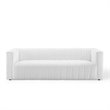 Modway Reflection Channel Tufted Upholstered Fabric Sofa in White
