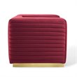 Modway Charisma Channel Tufted Performance Velvet Accent Armchair in Maroon