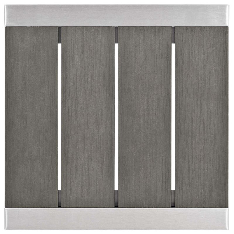 Modway Savannah 3-Piece Modern Aluminum Lounge Chair with Side Table in Gray