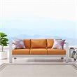 Modway Shore Outdoor Patio Aluminum and Fabric Sofa in Silver/Orange
