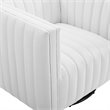 Modway Conjure Modern Tufted Swivel Fabric Upholstered Armchair in White