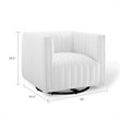 Modway Conjure Modern Tufted Swivel Fabric Upholstered Armchair in White