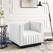 Modway Conjure Modern Tufted Fabric Upholstered Armchair in Black/White