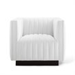 Modway Conjure Modern Tufted Fabric Upholstered Armchair in Black/White