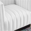 Modway Conjure Modern Tufted Fabric Upholstered Armchair in Black/White