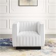 Modway Conjure Modern Tufted Fabric Upholstered Armchair in Black/White
