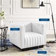 Modway Conjure Modern Tufted Fabric Upholstered Armchair in Black/White