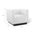 Modway Conjure Modern Tufted Fabric Upholstered Armchair in Black/White