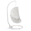 Modway Hide Modern Rattan/Fabric Outdoor Swing Chair with Stand in White/White