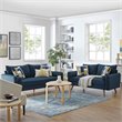 Modway Revive 2-Piece Fabric Upholstered Sofa and Loveseat Set in Azure Blue