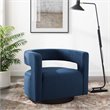 Modway Spin Modern Performance Velvet Swivel Armchair in Midnight Blue