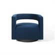 Modway Spin Modern Performance Velvet Swivel Armchair in Midnight Blue