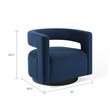 Modway Spin Modern Performance Velvet Swivel Armchair in Midnight Blue