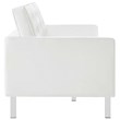 Modway Loft 2-Piece Modern Tufted Faux Leather Sofa and Loveseat Set in White