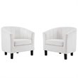 Modway Prospect Modern Performance Velvet Armchair in White (Set of 2)