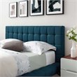 Modway Julia Queen Biscuit Tufted Upholstered Fabric Platform Bed in Blue