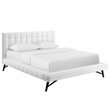 Modway Julia Queen Biscuit Tufted Performance Velvet Platform Bed in White