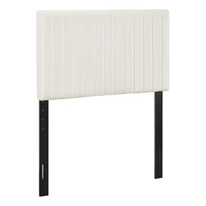 Modway Keira Twin Solid Wood and Performance Velvet Headboard in Ivory