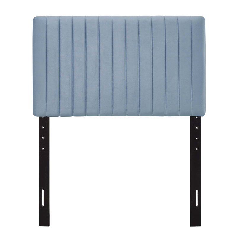Modway Keira Velvet Upholstered Twin Headboard in Light Blue