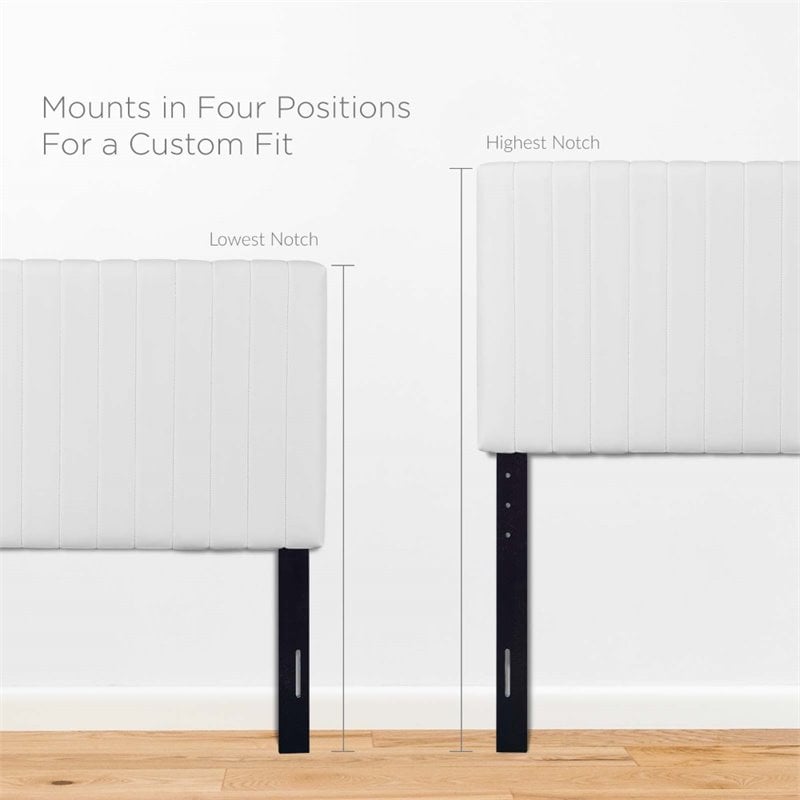 Modway Keira Faux Leather Upholstered Twin Headboard in White