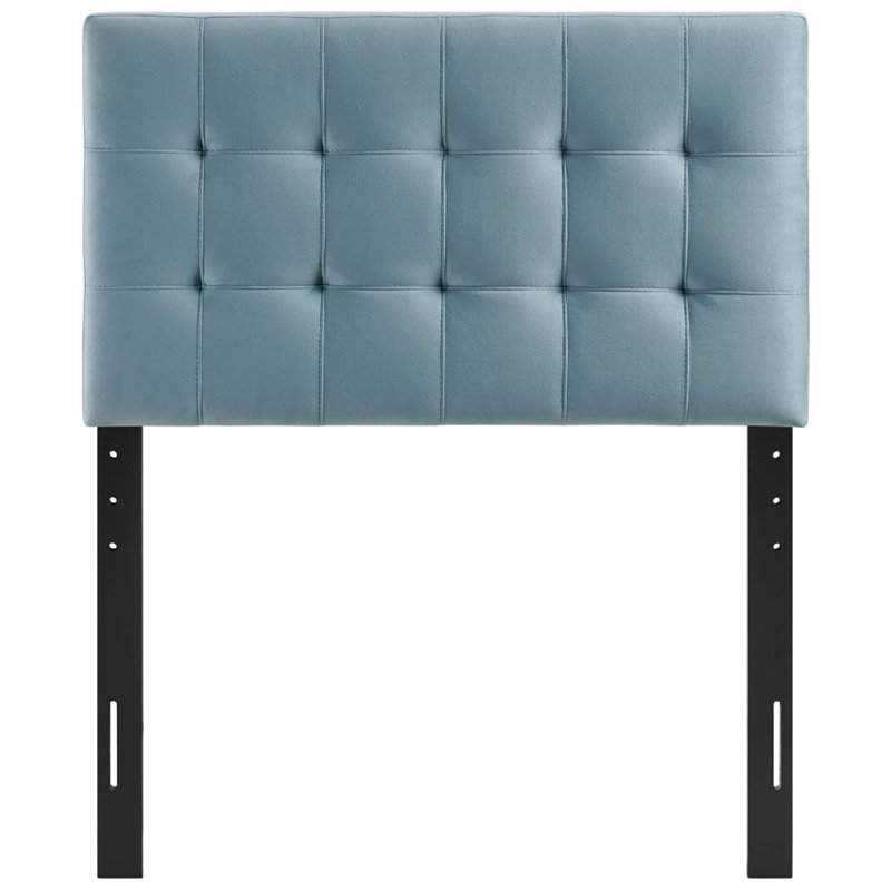 Modway Lily Biscuit Tufted Twin Performance Velvet Headboard in Light Blue