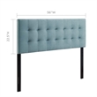 Modway Lily Biscuit Tufted Full Performance Velvet Headboard in Light Blue
