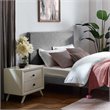 Modway Taylor Full/Queen Upholstered Linen Fabric Headboard in Light Gray