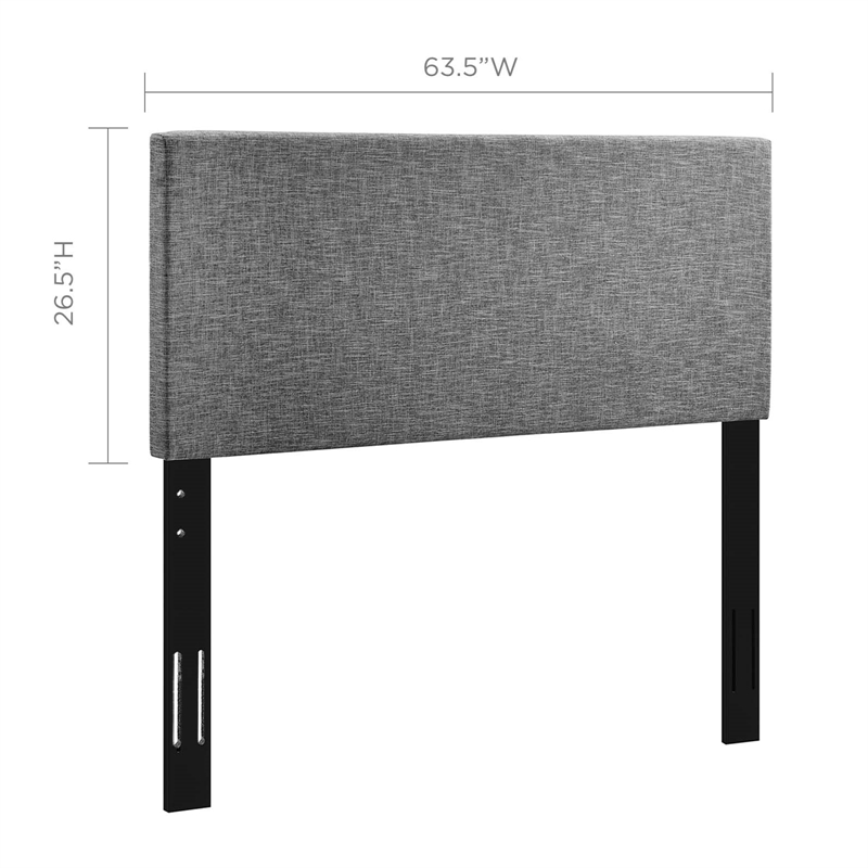 Modway Taylor Full/Queen Upholstered Linen Fabric Headboard in Light Gray
