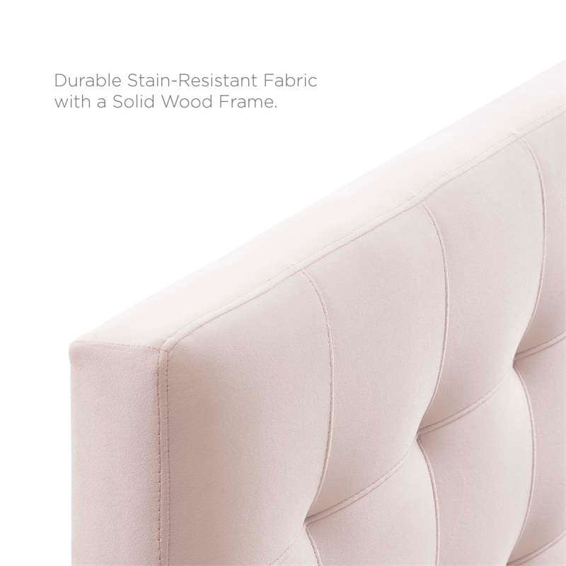Modway Lily Queen Biscuit Tufted Performance Velvet Headboard in Pink