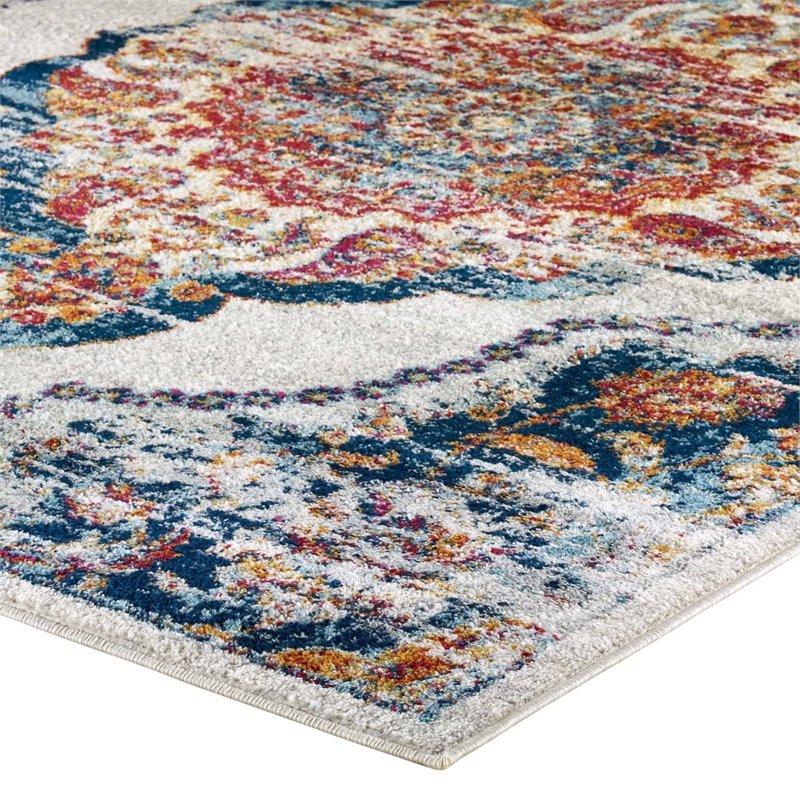 Modway Entourage Malia Vintage Floral Medallion Area Rug in Multi-Color