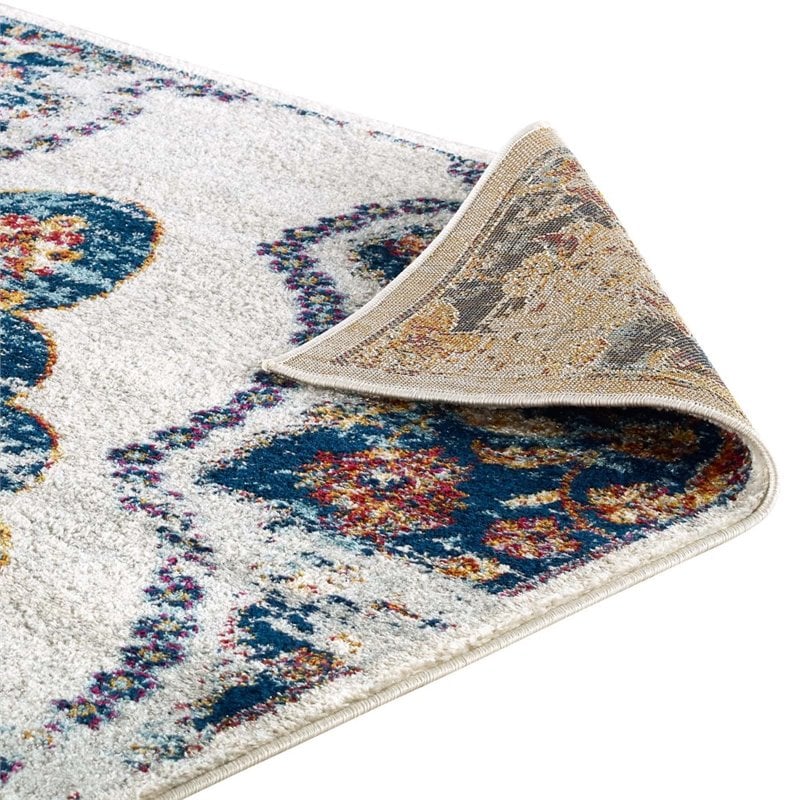 Modway Entourage Malia Vintage Floral Medallion Area Rug in Multi-Color