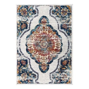 Modway Entourage 94.5x122&quot Malia Floral Medallion Area Rug - Multi-Color