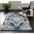 Modway Entourage Malia Vintage Floral Medallion Area Rug in Ivory and Blue