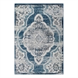 Modway Entourage Malia Vintage Floral Medallion Area Rug in Ivory and Blue