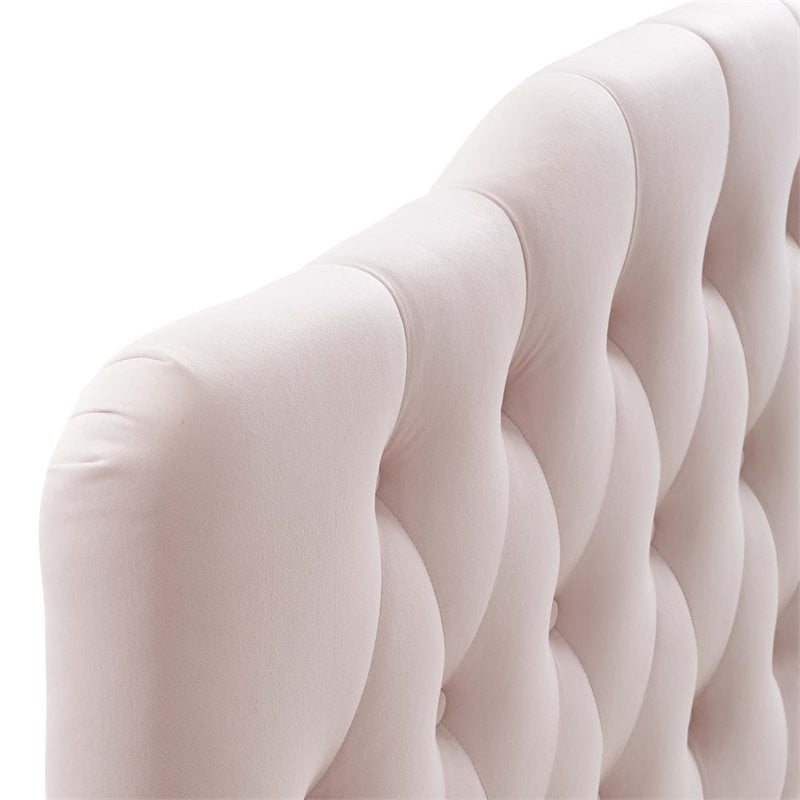 Modway Annabel Queen Diamond Tufted Performance Velvet Headboard in Pink