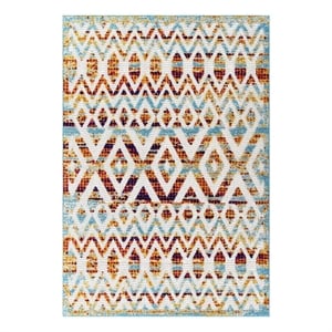 Modway Reflect 63x90.5&quot Tamako Diamond Chevron Moroccan Trellis Rug - Multicolor