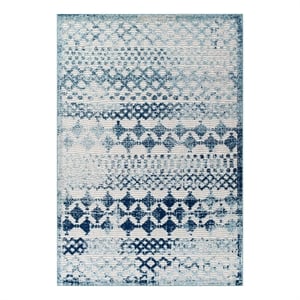 Modway Reflect 63x90.5&quot Giada Diamond Moroccan Trellis Area Rug in Ivory/Blue