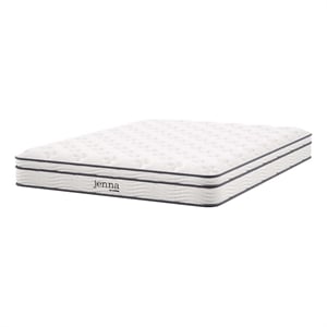 Modway Jenna 8&quot Modern Innerspring and Foam Queen Mattress in White