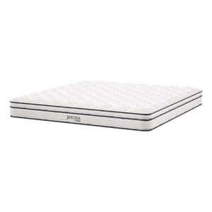 Modway Jenna 8&quot Modern Innerspring and Foam King Mattress in White